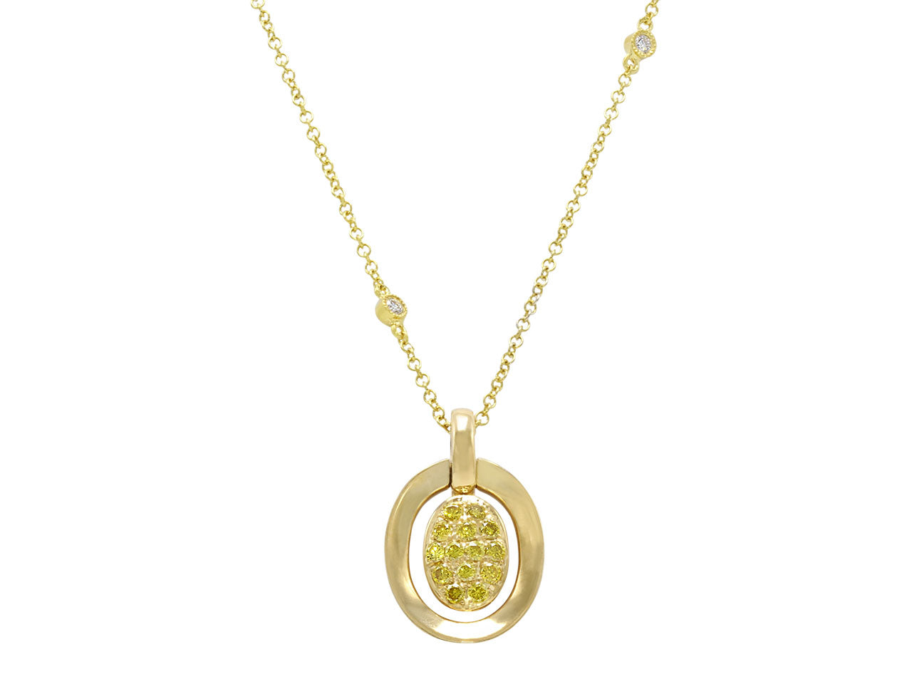 Alan Friedman Yellow Diamond Pendant Necklace in 18K Gold