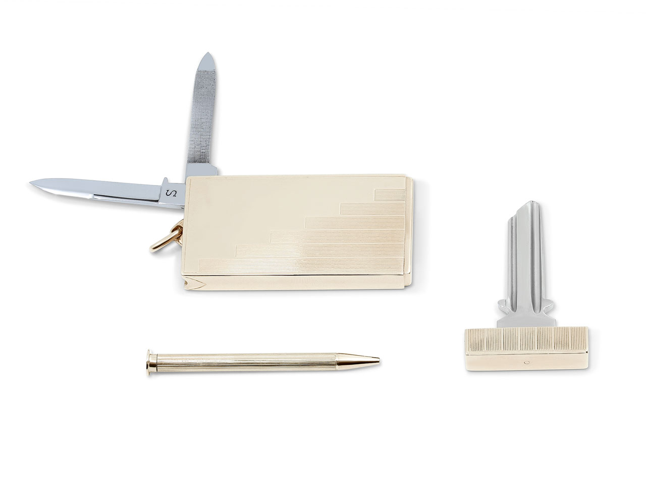 Knife, Key and File Fob in 14K