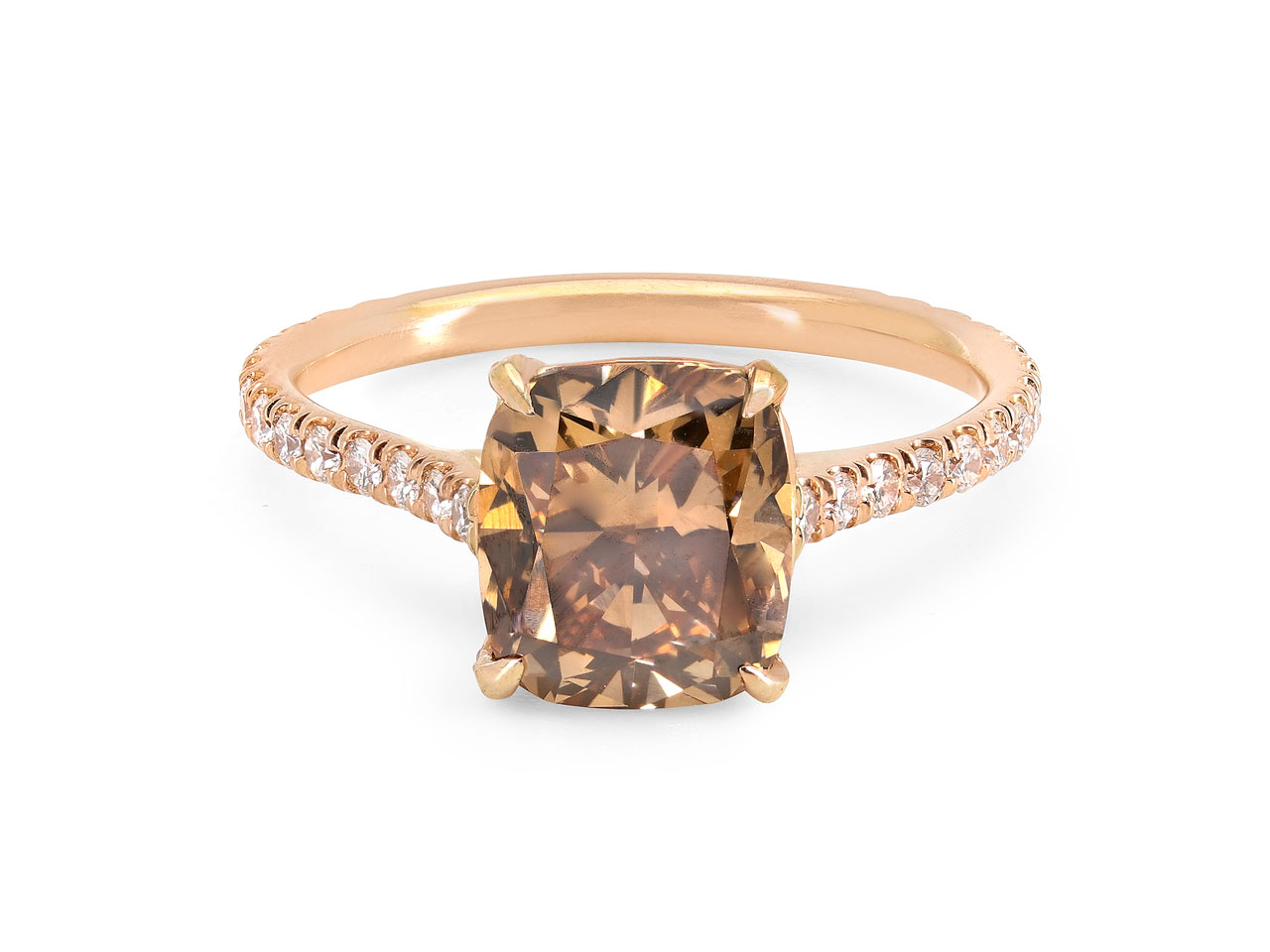 Beladora 'Bespoke' Fancy Dark Orange-Brown Diamond Ring in 18K Rose Gold