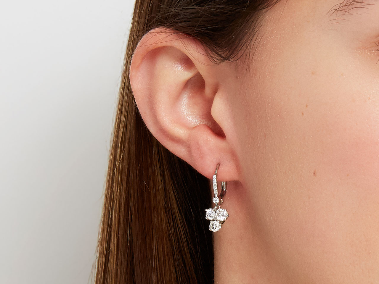Beladora 'Bespoke' Diamond Drop Earrings in 18K White Gold