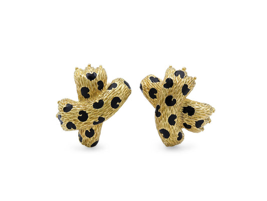 Fred Paris 'Ombre Féline' Earrings in 18K Gold