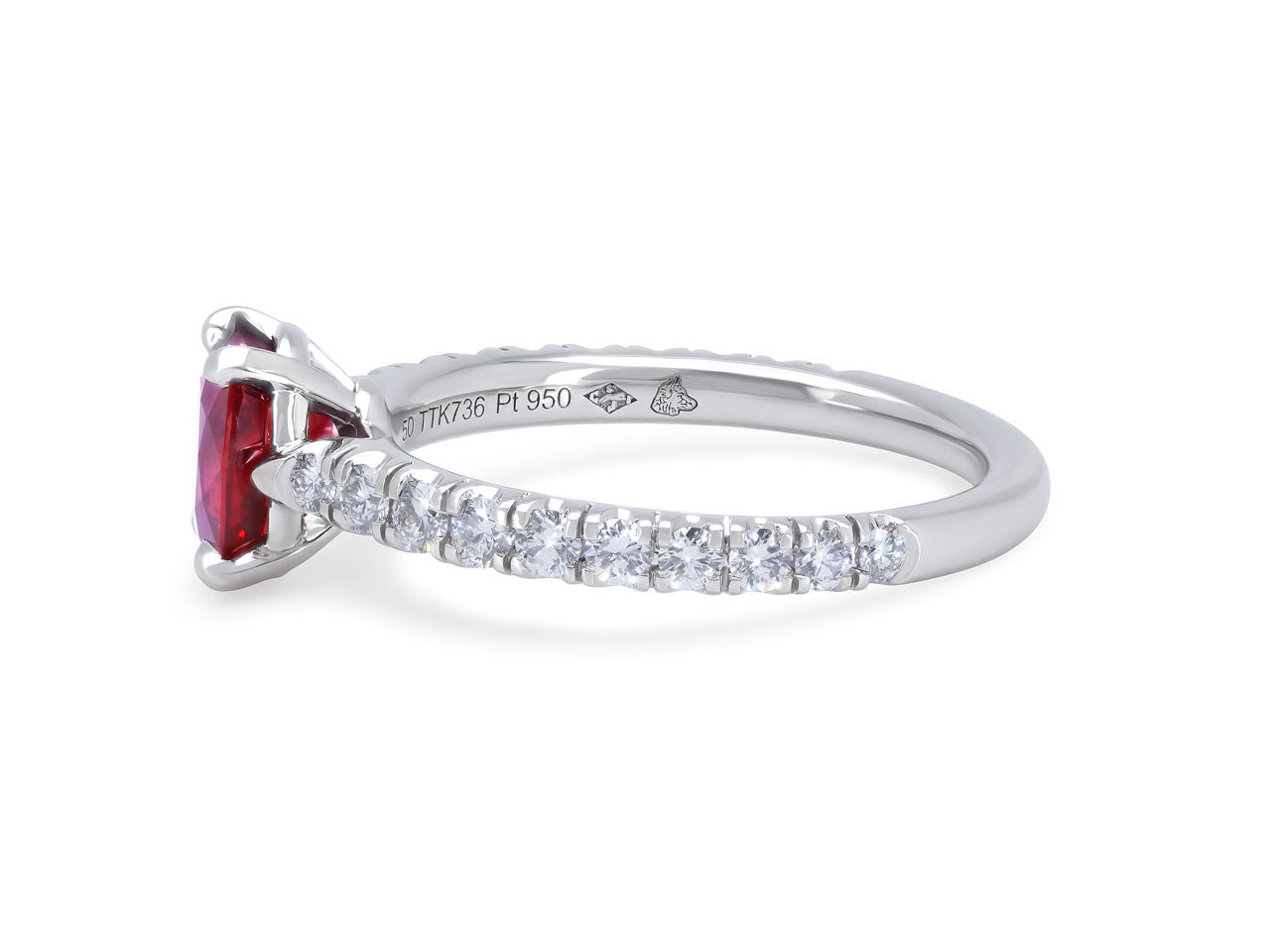 Cartier '1895' Ruby and Diamond Ring in Platinum
