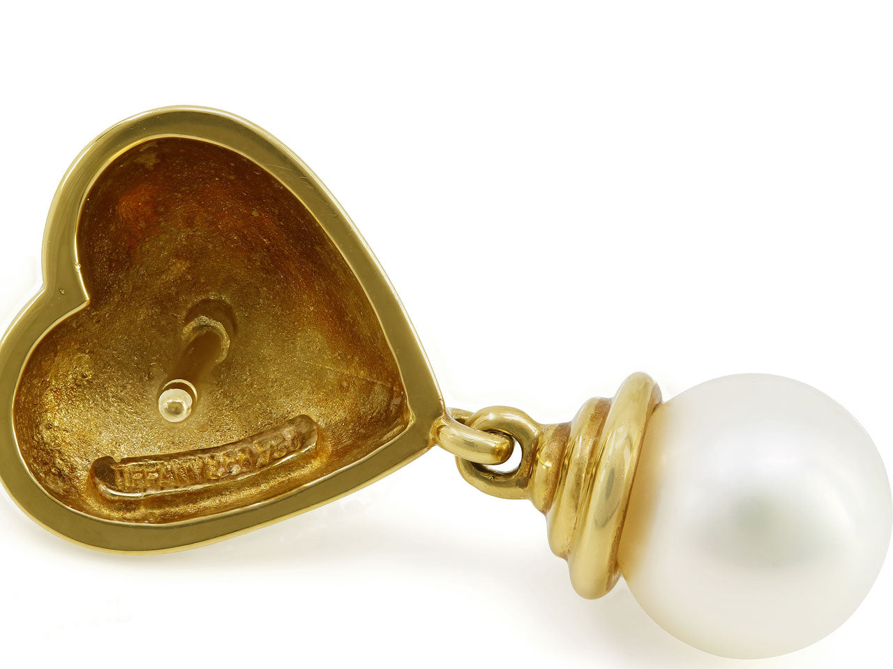 Tiffany & Co. Pearl and Heart Earrings in 18K Gold