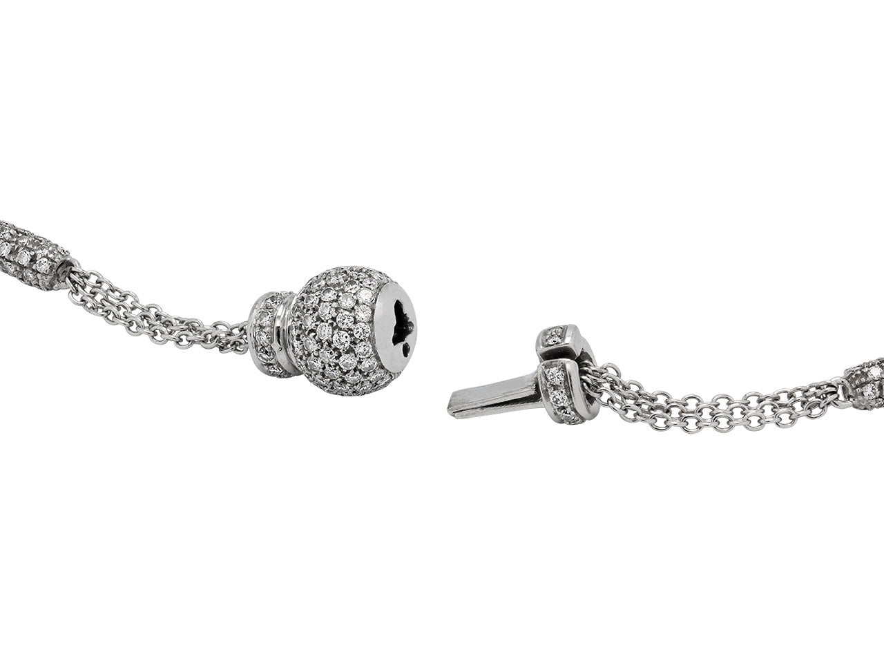 Diamond and Pearl Necklace in 18K White Gold