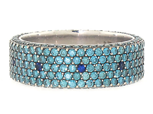 Bez Ambar Blue Diamond and Sapphire Ring in 18K