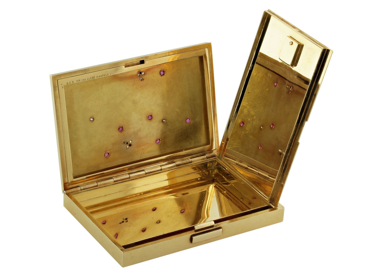 Van Cleef & Arpels Diamond and Ruby Box in 18K Gold