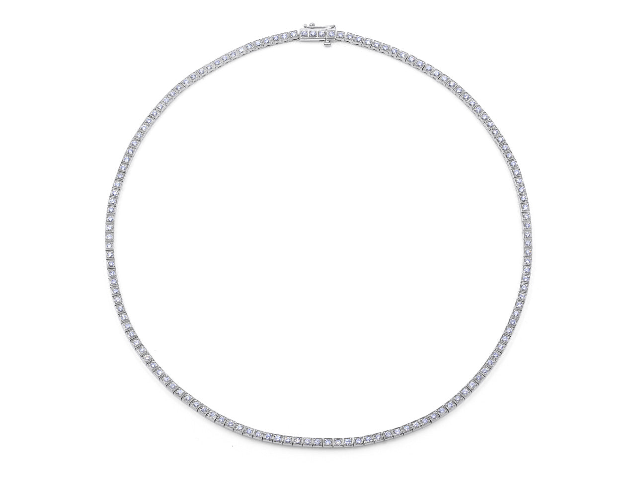 An 18K white gold and diamond rivière necklace. - Bukowskis