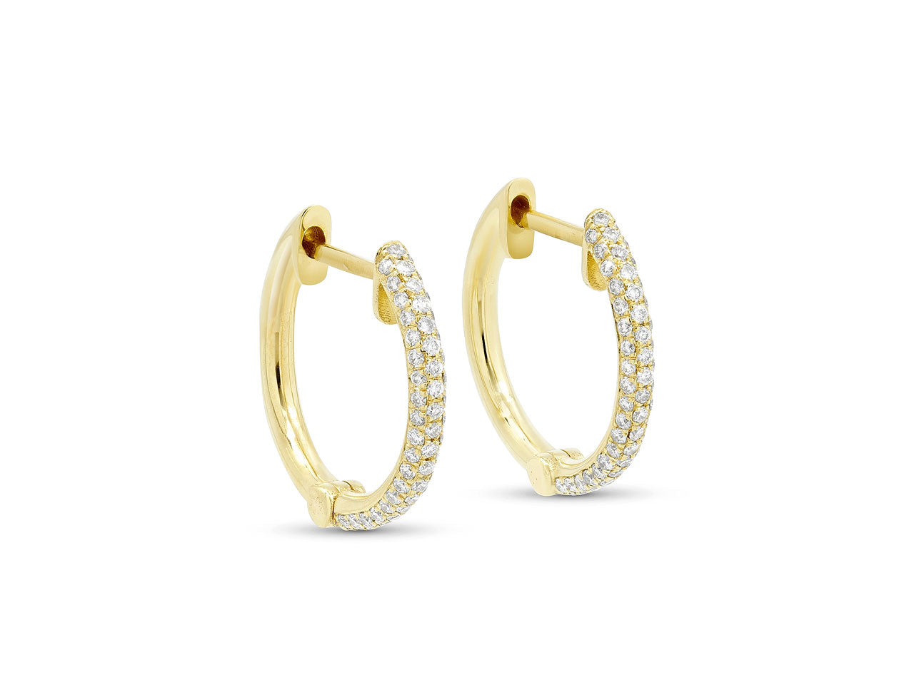 Diamond Huggie Earrings in 18K Gold