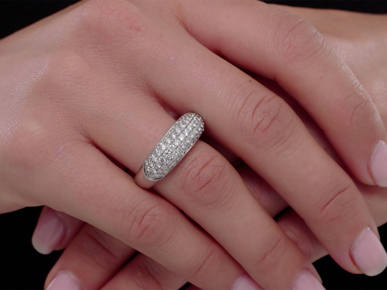 Diamond Boule Ring in 18K White Gold
