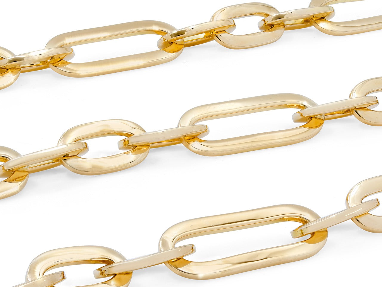 Italian Flattened Link Gold Chain in 18K, by Beladora