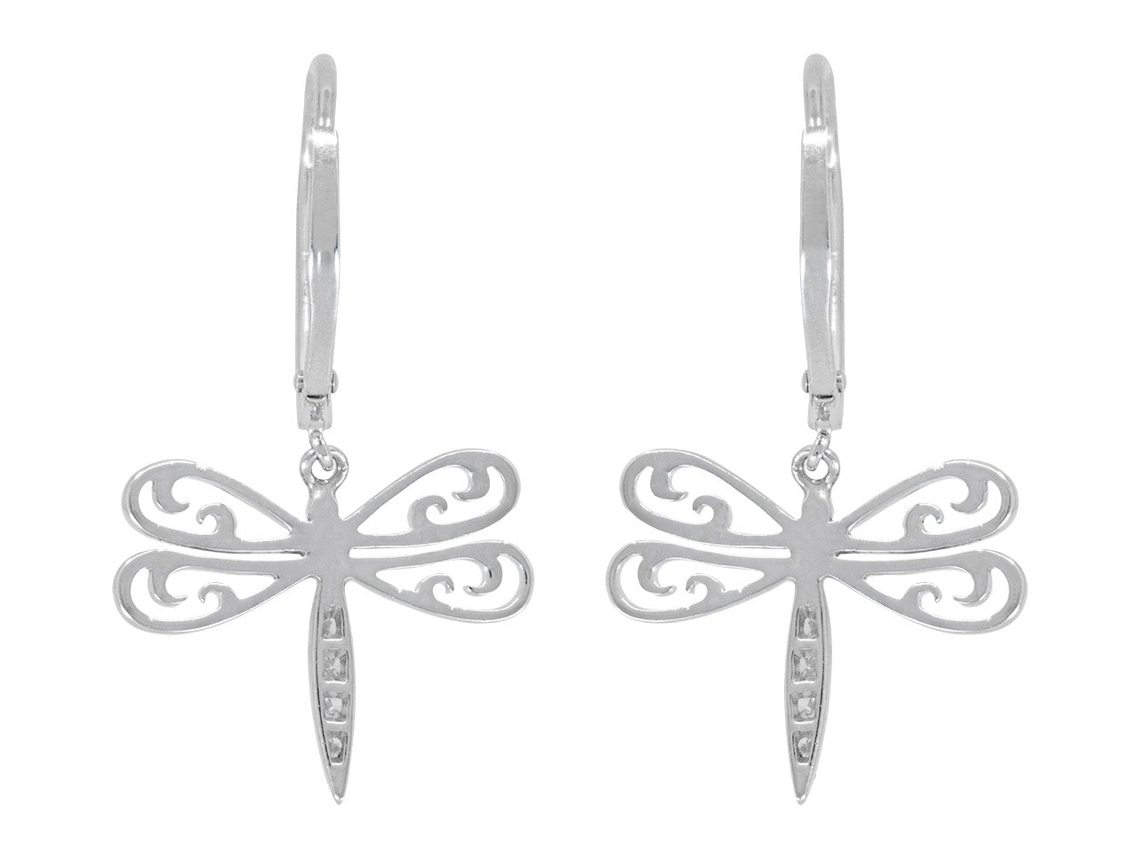 Rhonda Faber Green Diamond Dragonfly Earrings in 18K