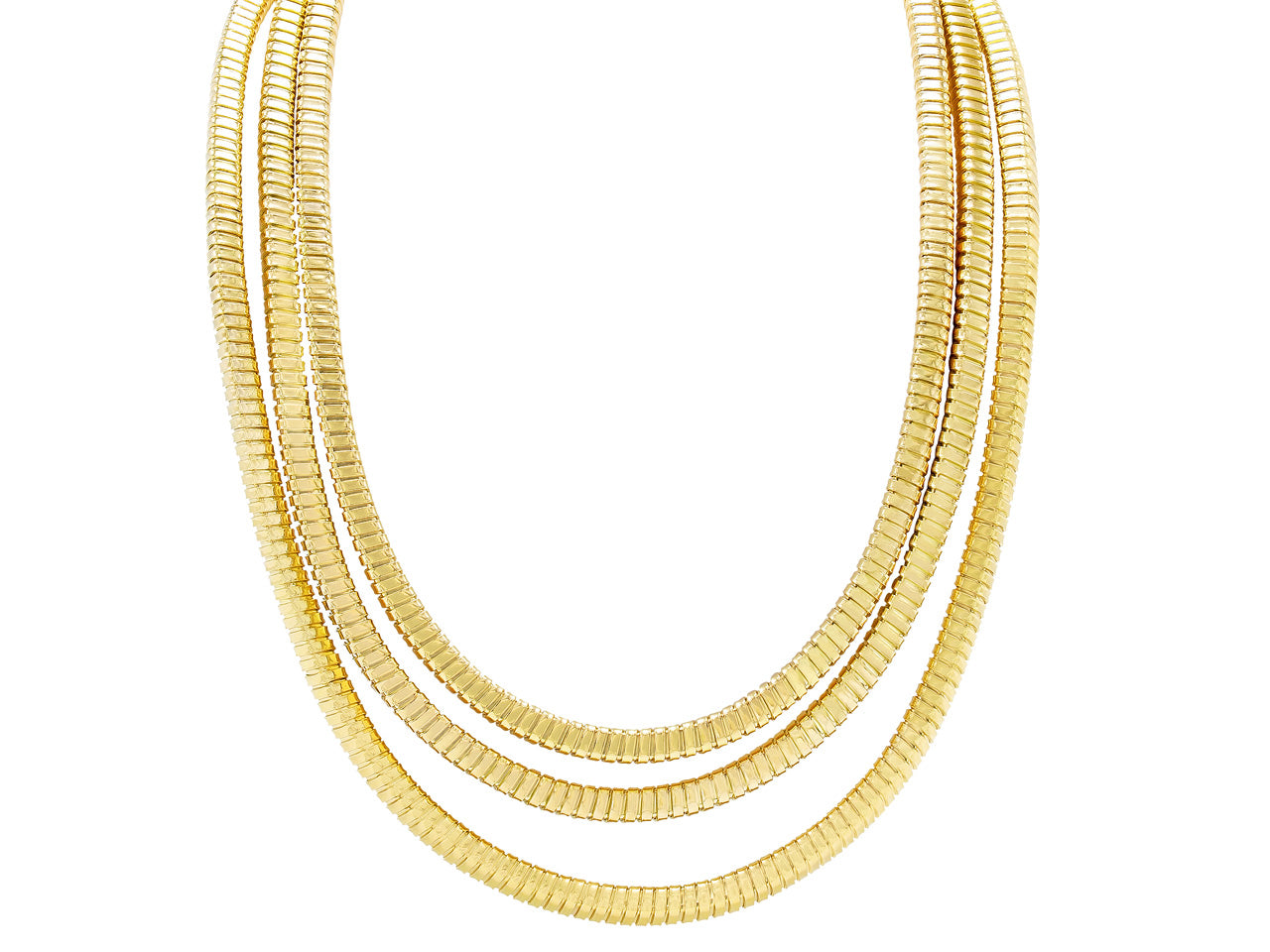 'Duemetri' Tubogas Necklace in 18K Gold, by Beladora