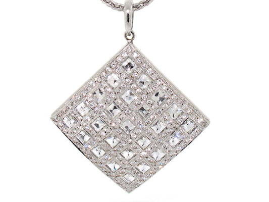 Bez Ambar Blaze-cut Diamond Pendant in 18K White Gold