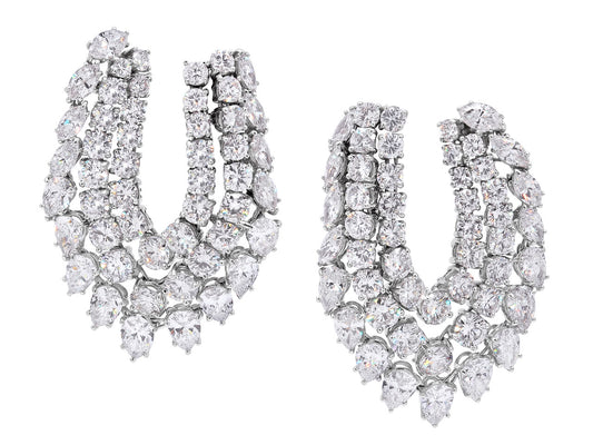 David Webb Diamond Earrings in Platinum