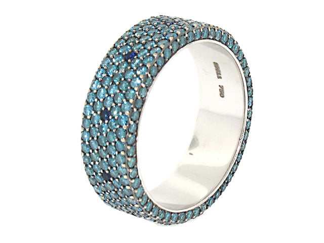 Bez Ambar Blue Diamond and Sapphire Ring in 18K