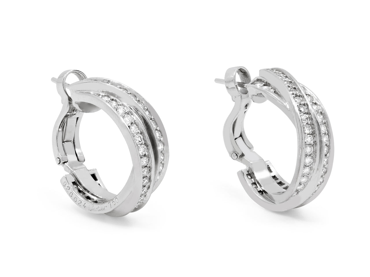 Cartier Diamond Trinity Earrings in 18K White Gold