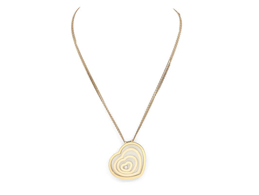Chopard 'Happy Spirit' Diamond Heart Necklace in 18K Gold