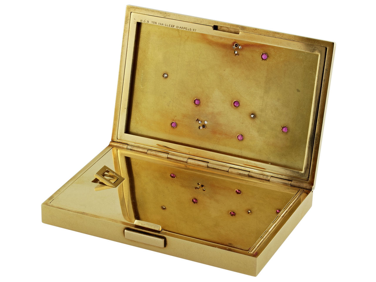 Van Cleef & Arpels Diamond and Ruby Box in 18K Gold