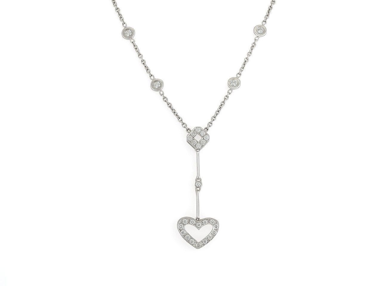Diamond Heart Necklace in Platinum