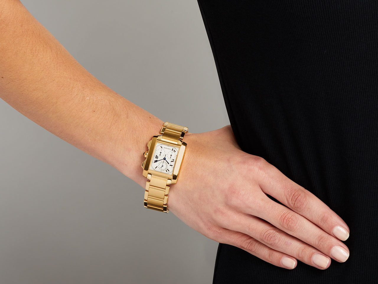 Cartier 'Tank Française Chronoflex' Watch in 18K Gold