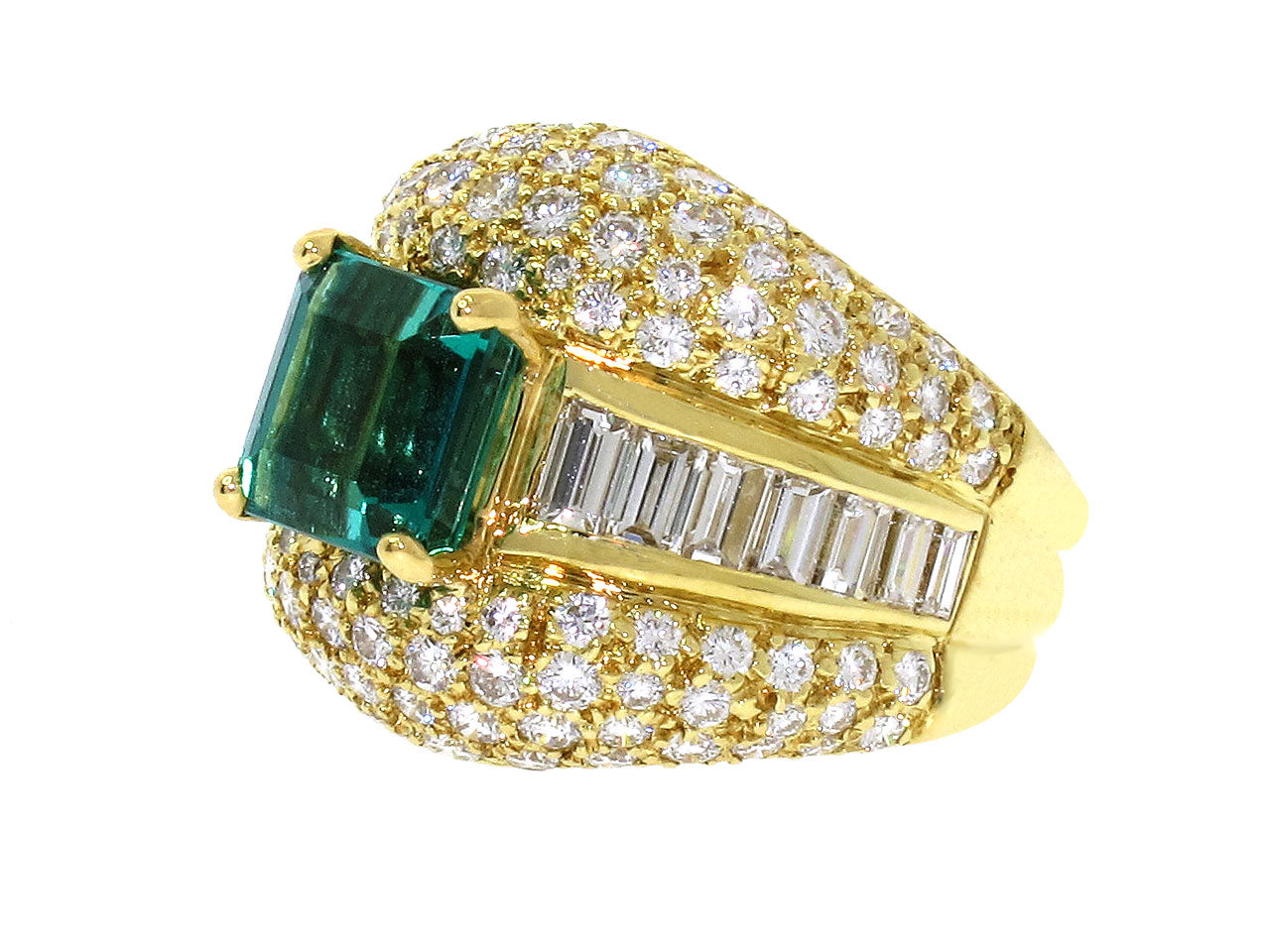 Hammerman Brothers Emerald and Diamond Ring in 18K