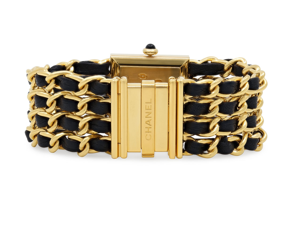 Chanel 'Mademoiselle' Watch in 18K Gold and Leather