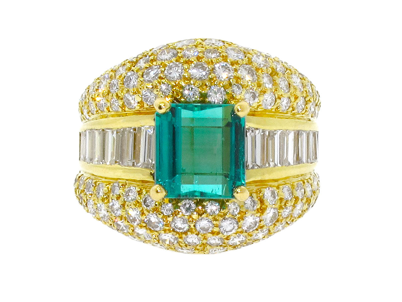 Hammerman Brothers Emerald and Diamond Ring in 18K