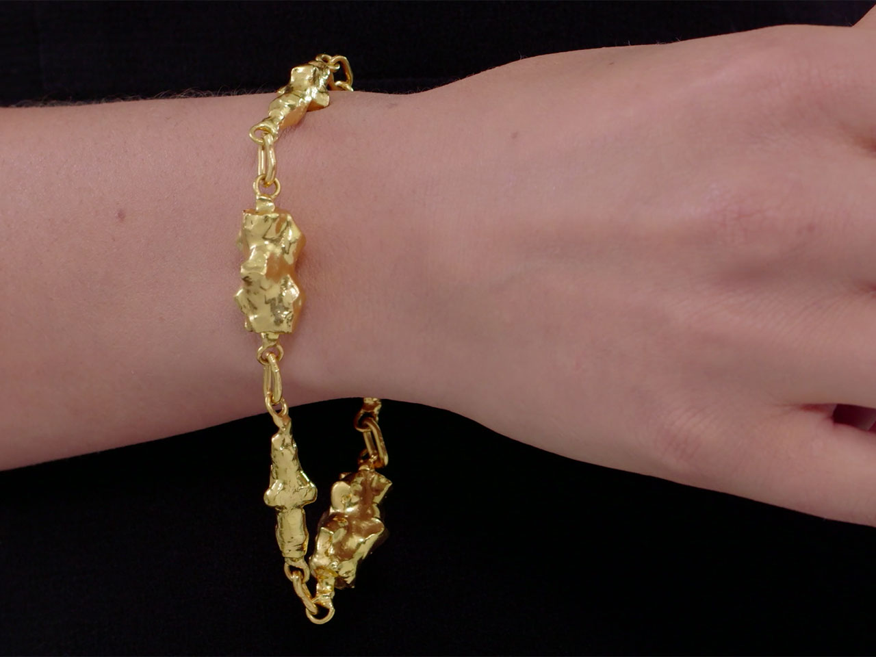 Jean Mahie Sculptural Bracelet in 22K Gold