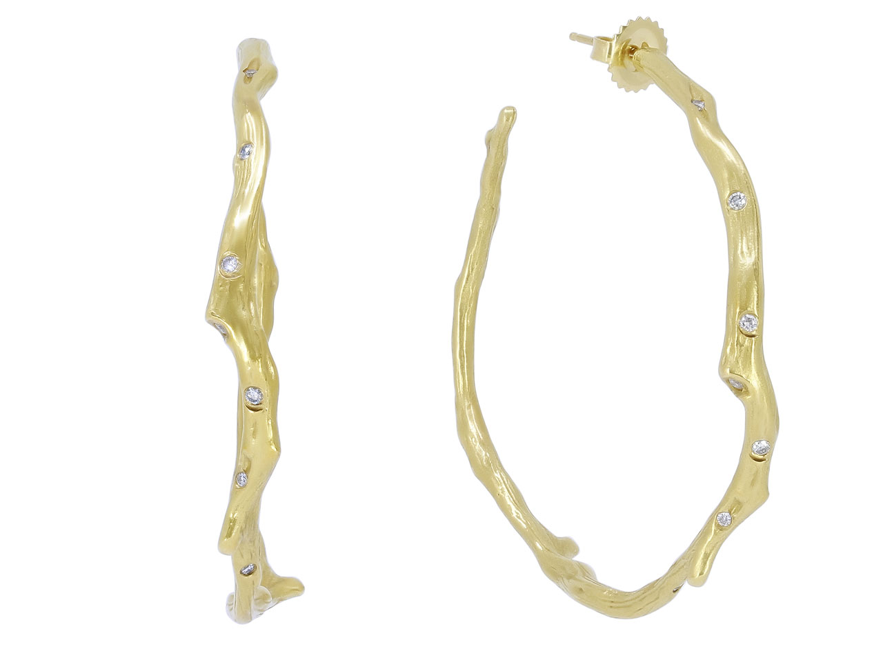 Hoop Earrings, with Diamonds, in 18K Gold, by Ippolita