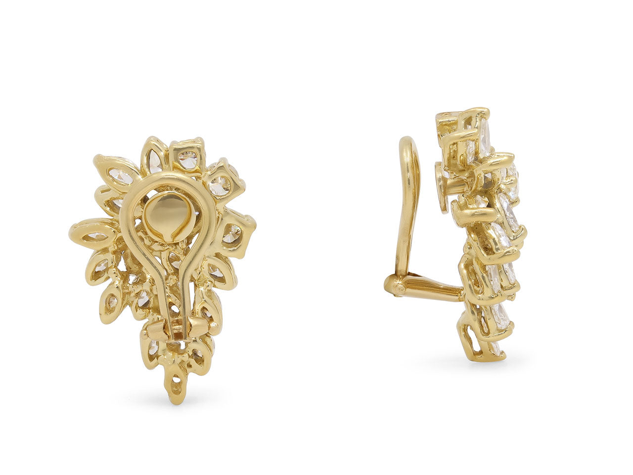 Diamond Cluster Earrings in 18K Gold