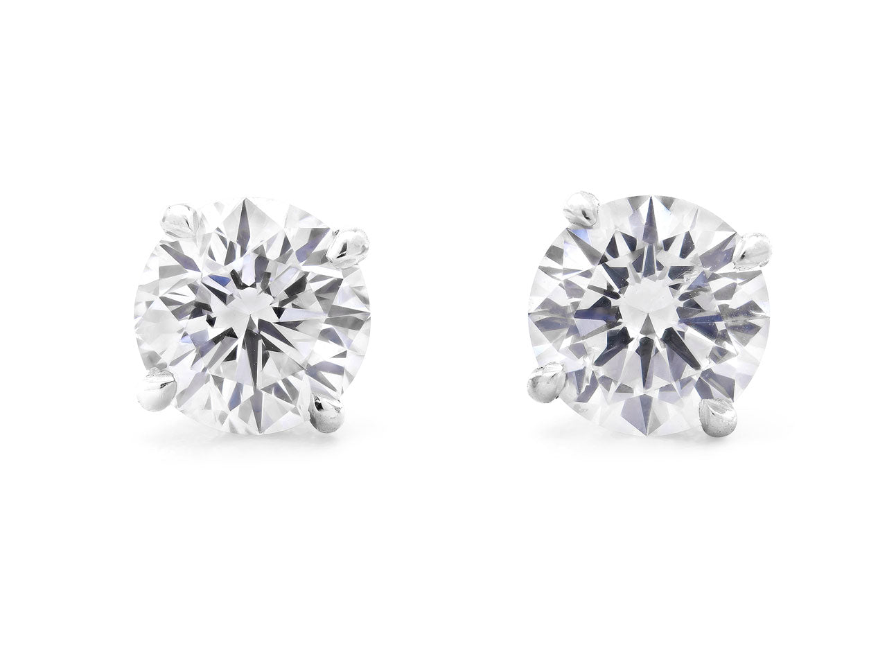 Beladora Diamond Stud Earrings, 2.03 total carats, E color, in Platinum