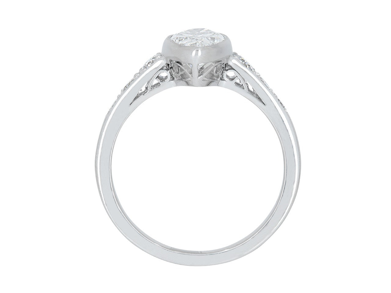 Beladora 'Bespoke' Moval Diamond Ring, 1.44 carat D/SI-1, in Platinum