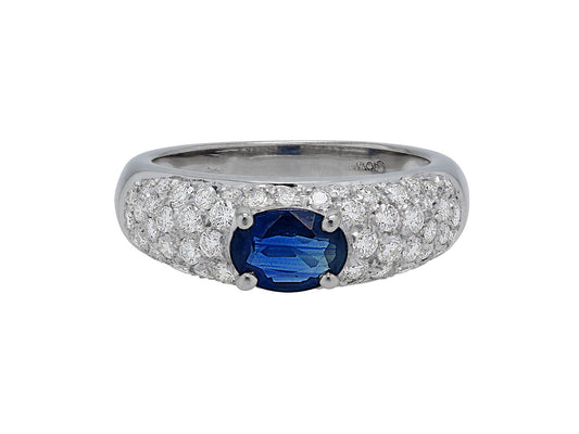Giovane Sapphire and Diamond Ring in 18K White Gold