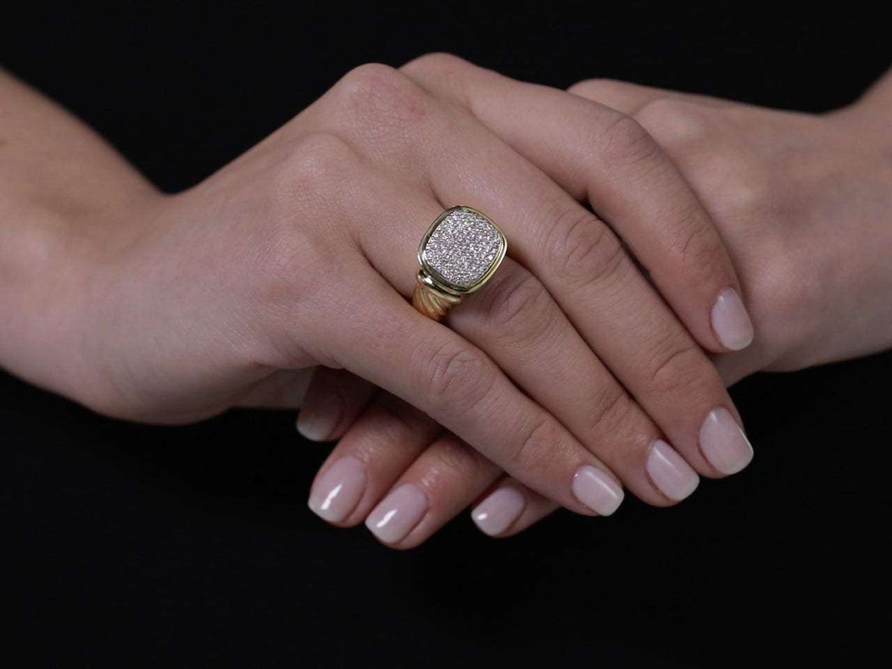 David Yurman 'Noblesse' Pave Diamond Ring in 18K Gold