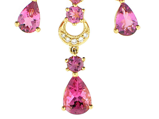 Pink Sapphire and Diamond Chandelier Earrings in 18K
