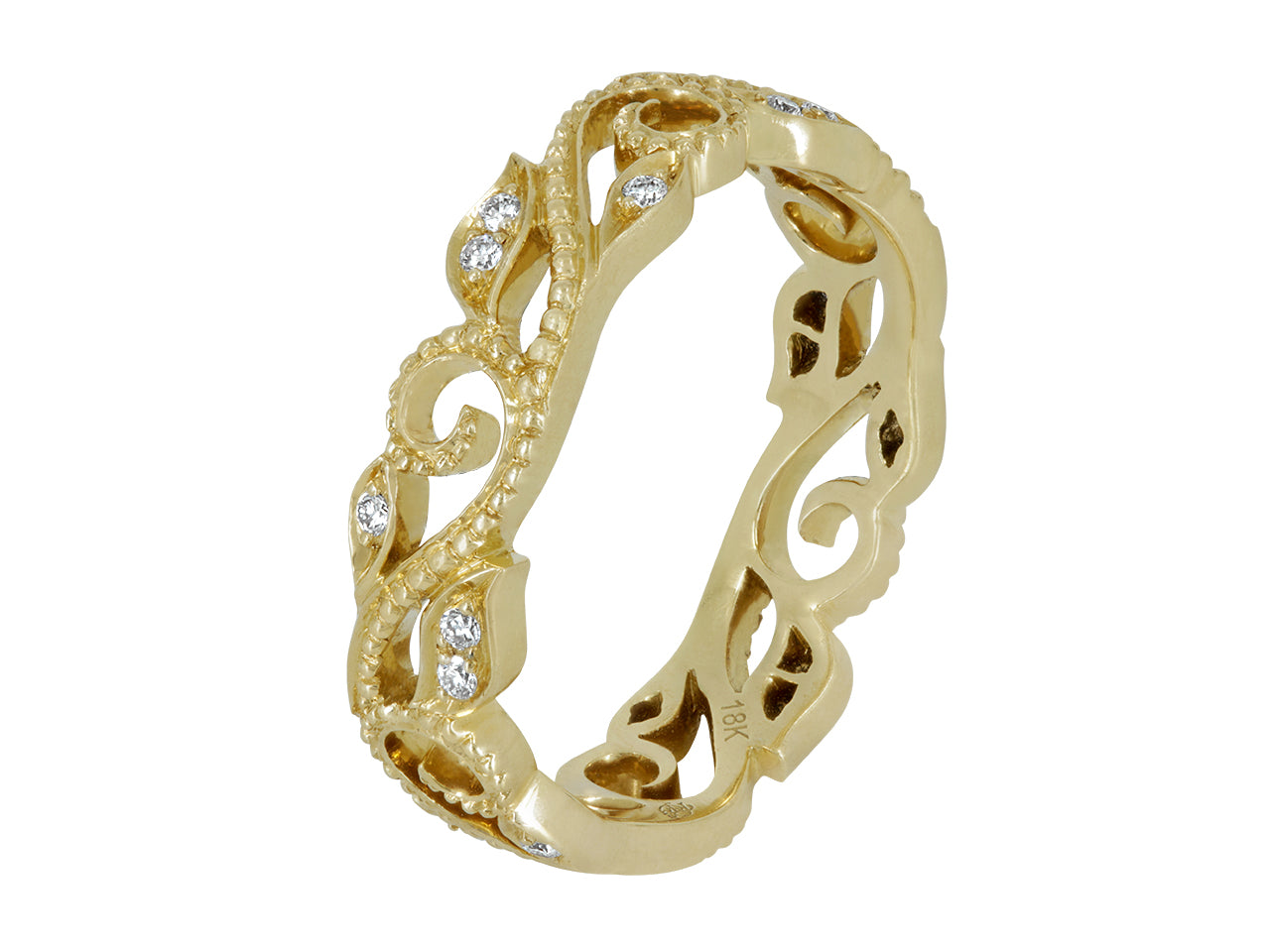 Rhonda Faber Green 'Vine' Diamond Ring in 18K Gold