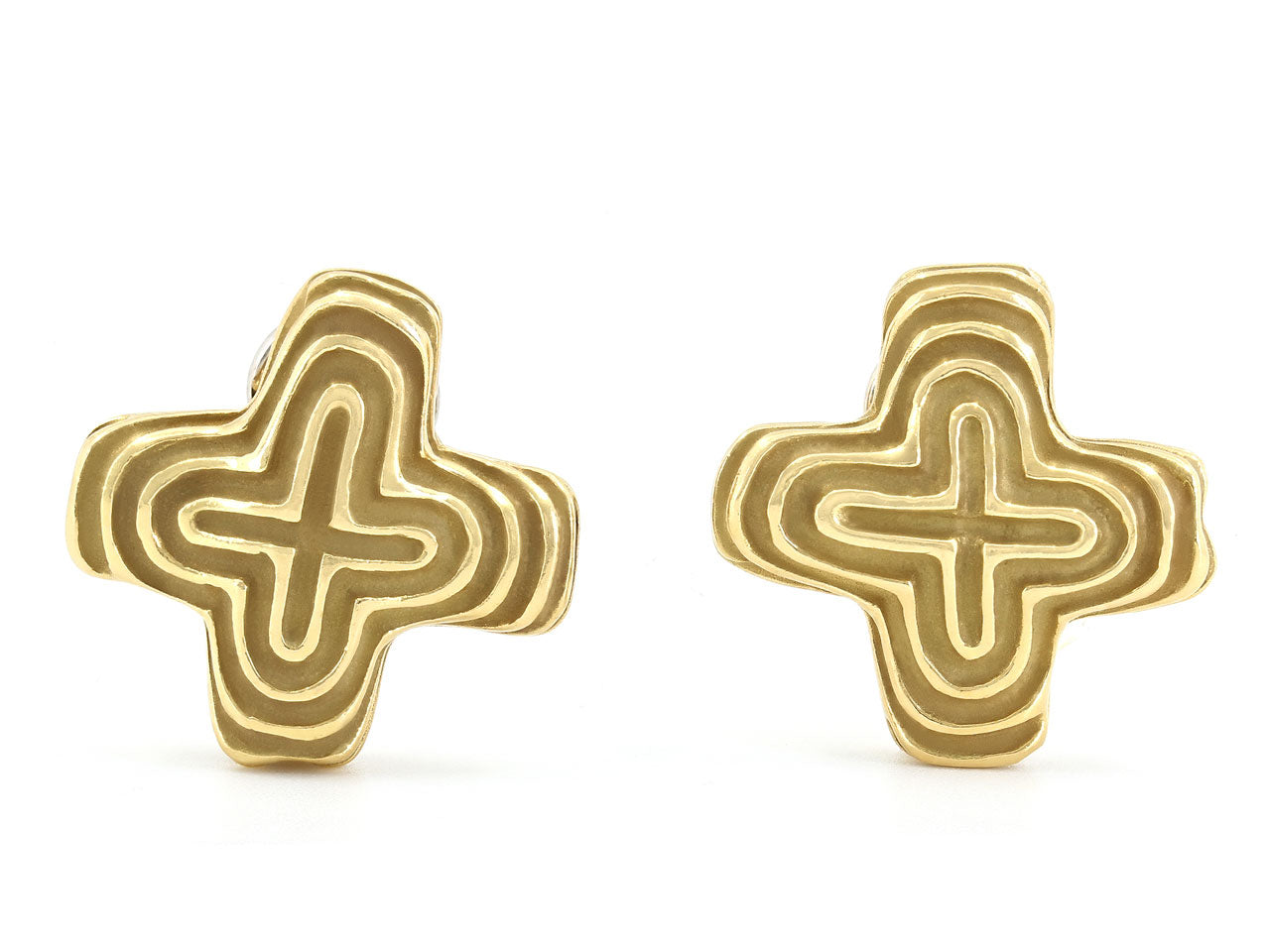 Christopher Walling 'X' Earrings in 18K Gold