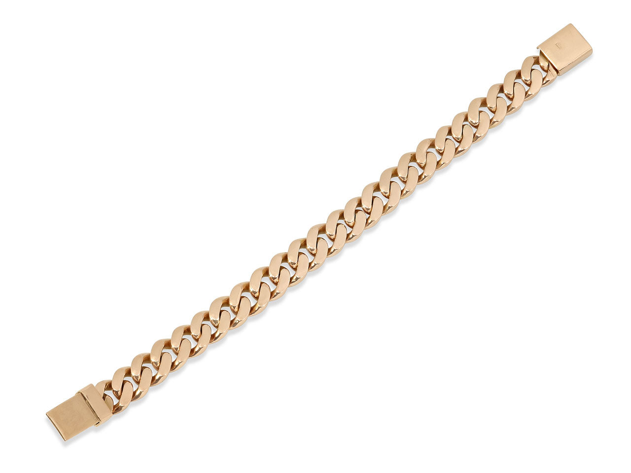 Mid-Century Curb Link Bracelet in 18K Rose Gold