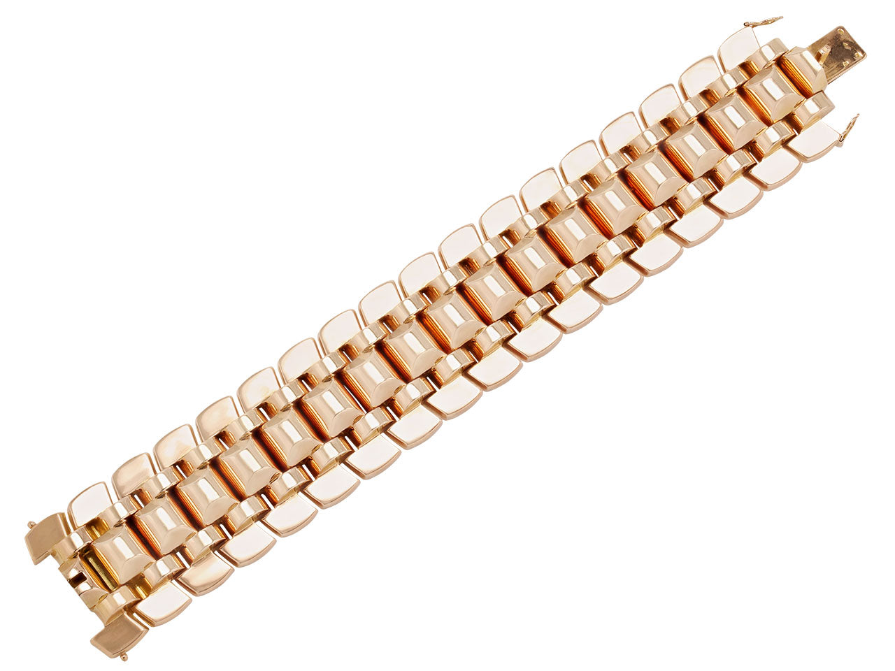 Retro Gold Bracelet in 18K Rose Gold, French