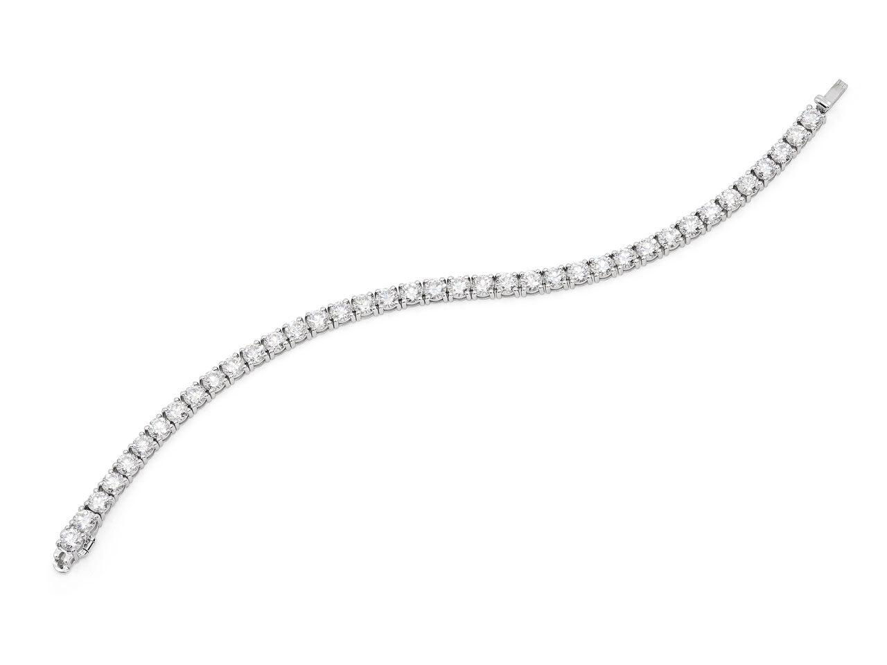 Diamond Line Bracelet, 11.49 total carats, E/SI1, in 18K White Gold