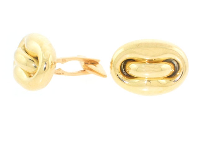 Italian Gold Button Style Cufflinks in 18K