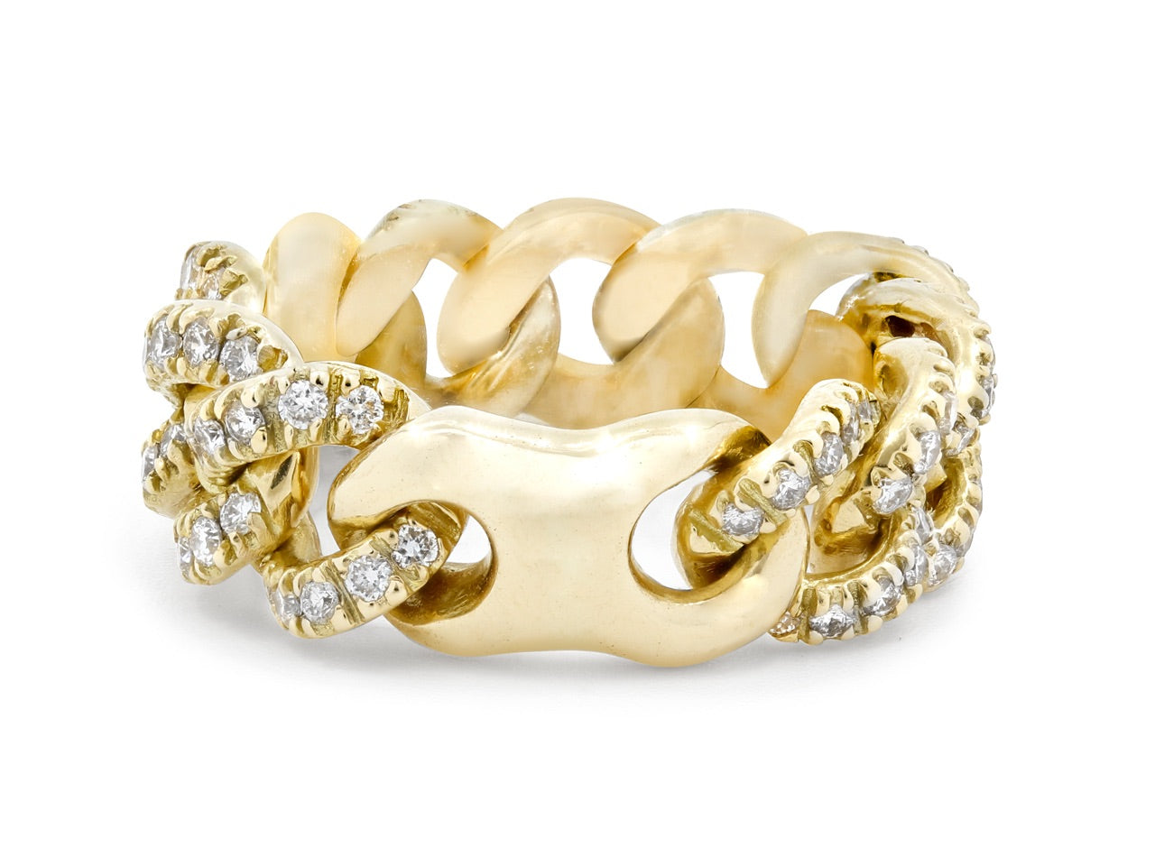 Diamond Link Ring, by Beladora, in 18K Gold