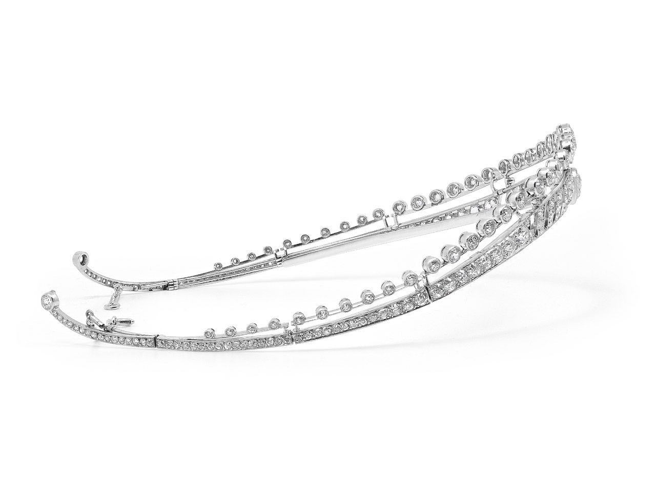 Antique Late Edwardian Diamond Tiara, in Platinum #514309 – Beladora