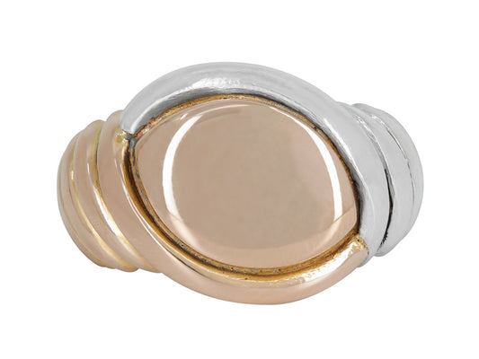 Mid-Century Signet Ring in 18K Gold and Platinum
