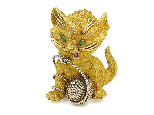 Tiffany & Co. Kitten Brooch in 20K Yellow Gold