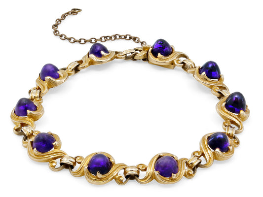 Art Nouveau Amethyst Bracelet in 14K Gold