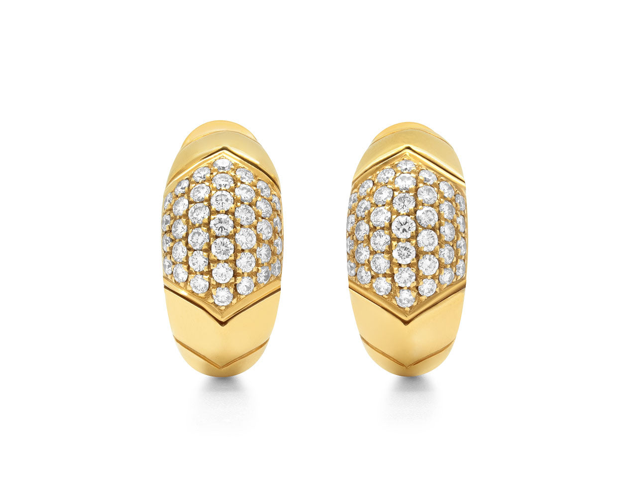Bulgari 'Tronchetto' Diamond Earrings in 18K Gold