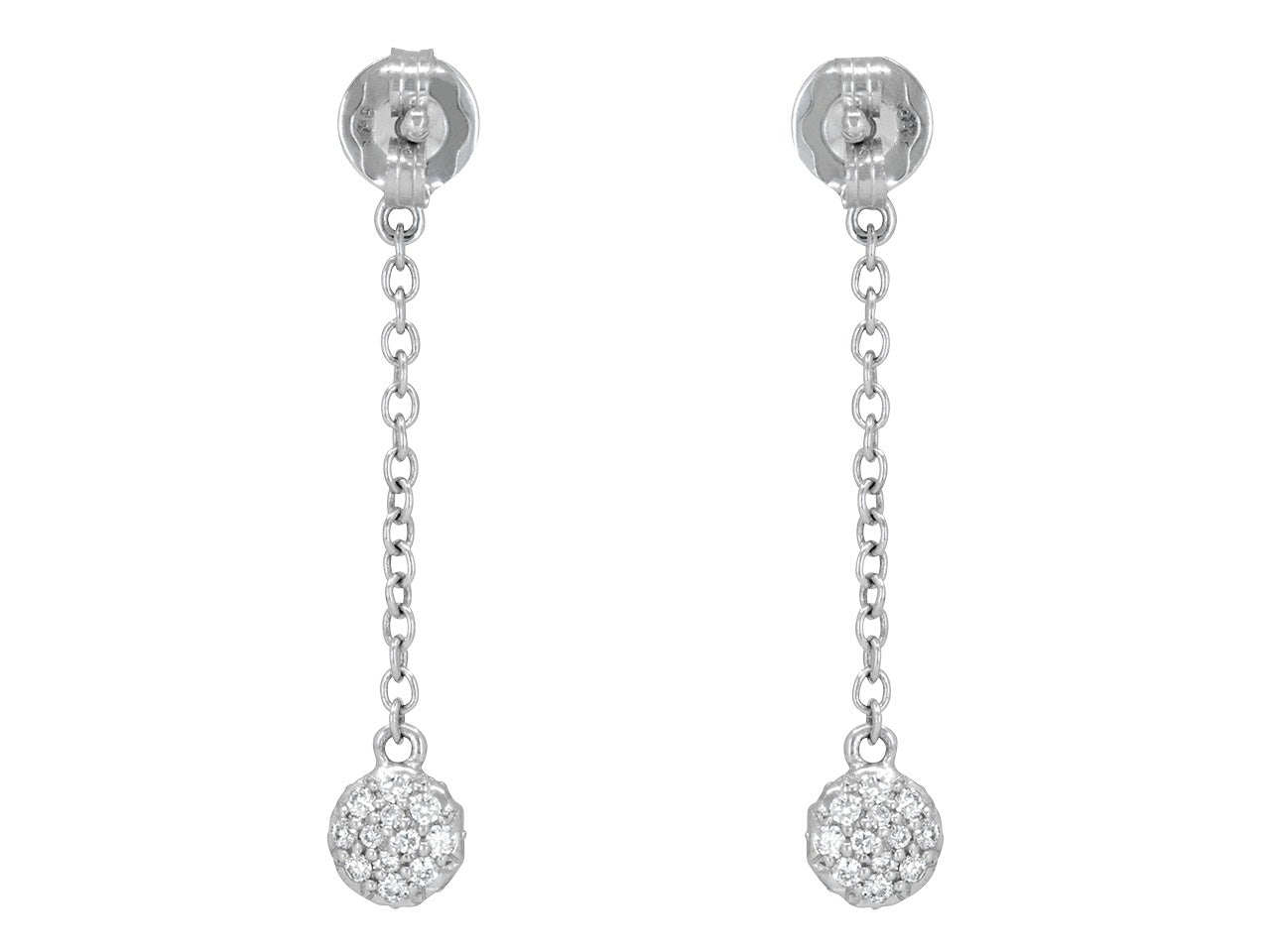 Rhonda Faber Green 'Diamond Dot' Dangle Earrings in 18K White Gold