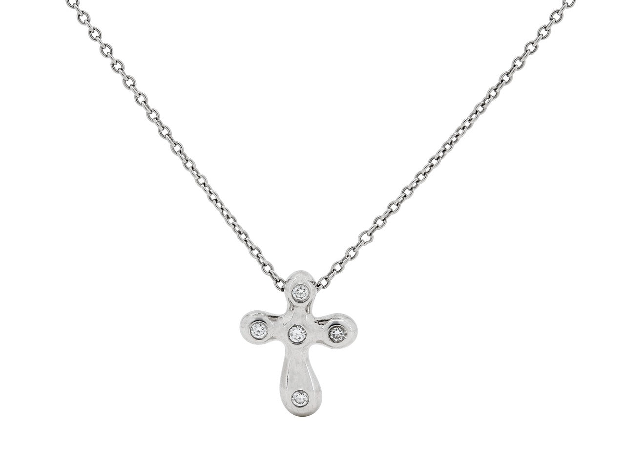 Tiffany & Co. Elsa Peretti Diamond Cross Pendant in Platinum