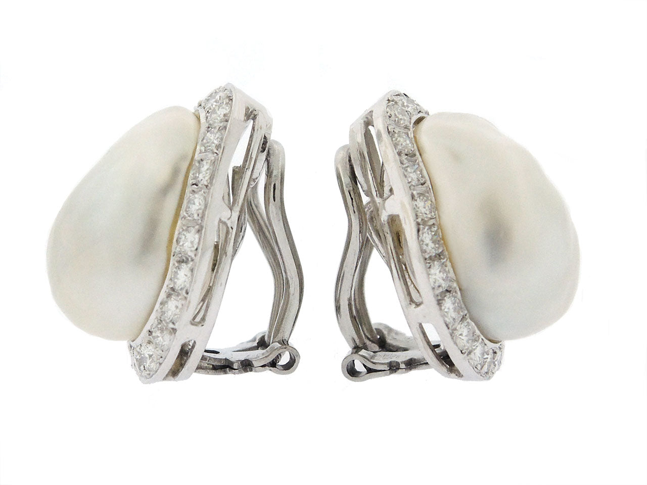 Trio South Sea Pearl and Diamond Earrings in 18K
